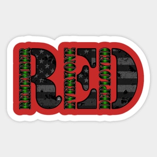 RED Remember Everyone Deployed Green Line Sticker